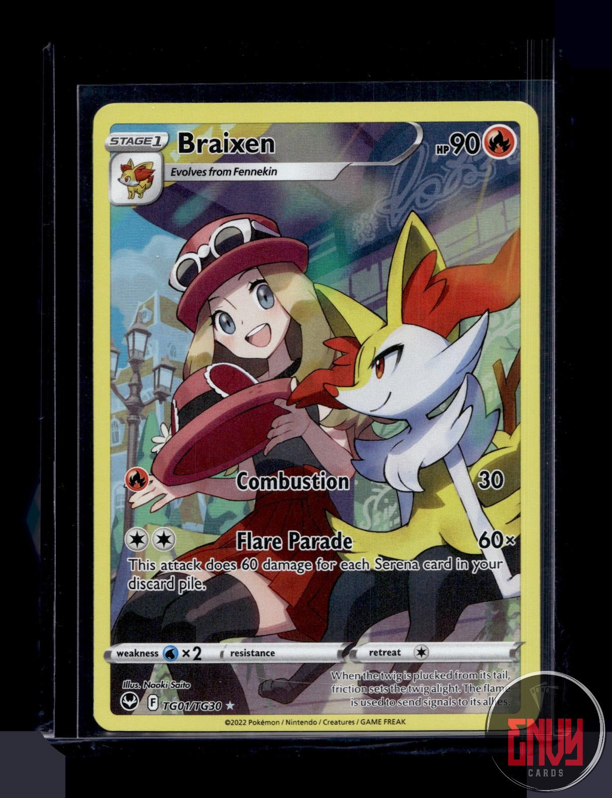 Braixen LP TG01/TG30 Trainer Gallery Rare Silver Tempest Trainer Gallery Pokemon