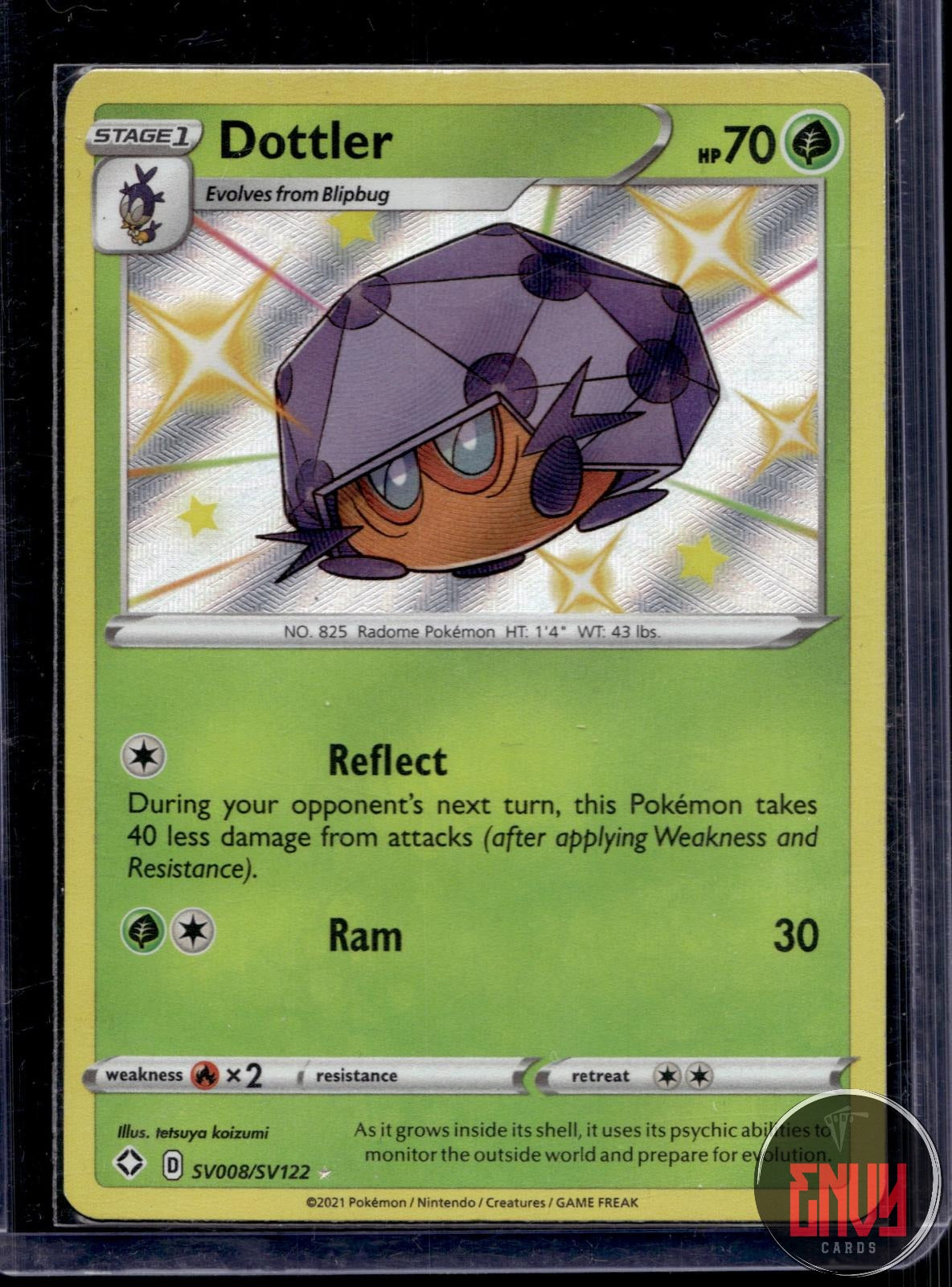 Dottler NM SV008/SV122 Shiny Rare Shining Fates Shiny Vault Pokemon Holo