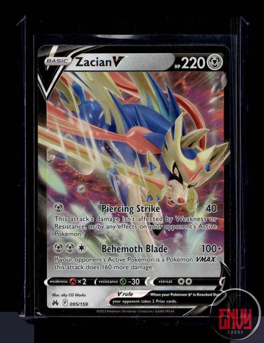 Zacian V Near Mint 095/159 V Rare Crown Zenith Pokemon