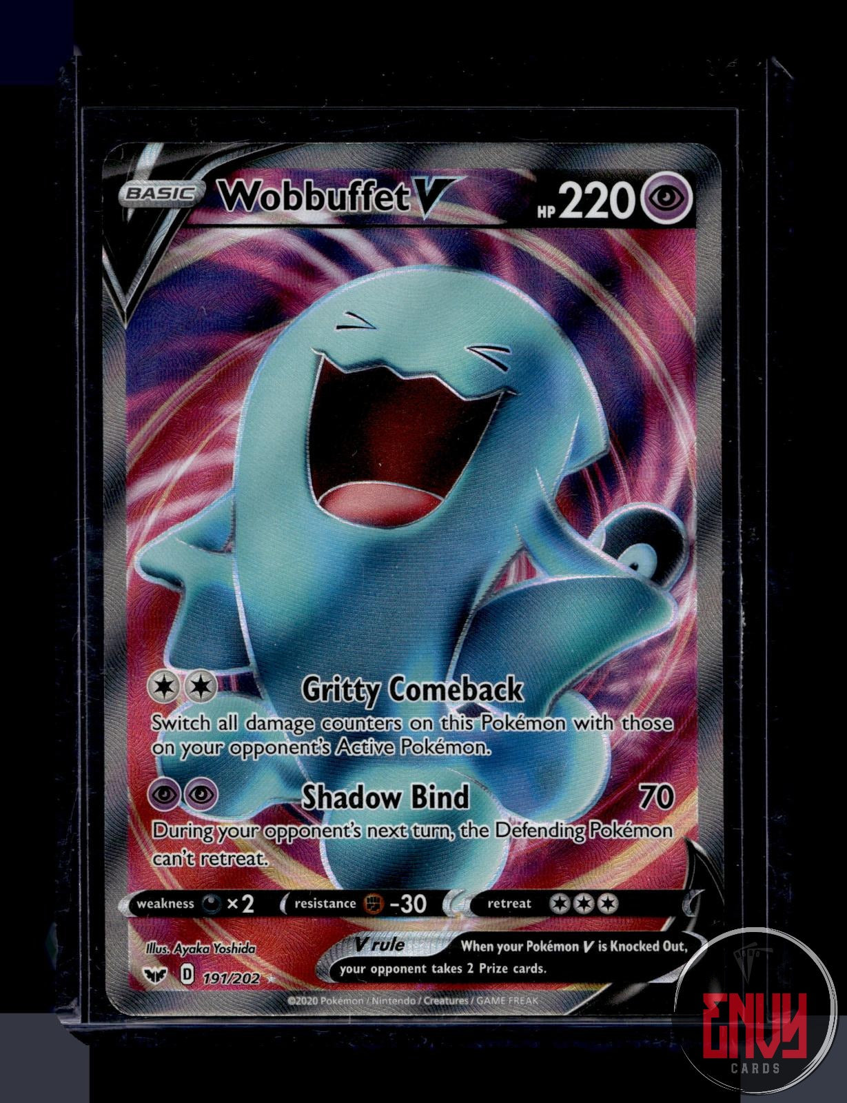 Wobbuffet V Near Mint 191/202 Ultra Rare Sword & Shield Pokemon