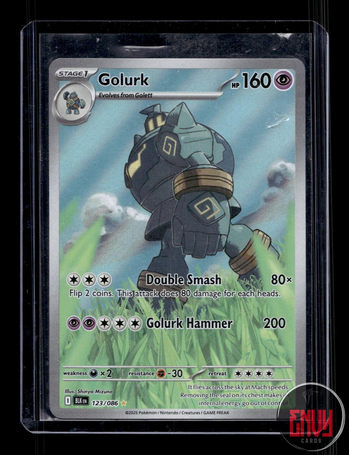Golurk NM 123/086 IR Black Bolt Pokemon Holo