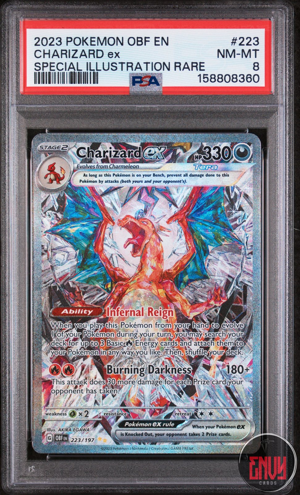 Charizard EX 223/197 Special Illustration Rare Pokemon PSA 8