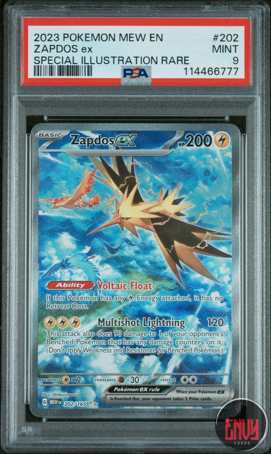 Zapdos EX 202/165 Special Illustration Rare 151 Pokemon PSA 9