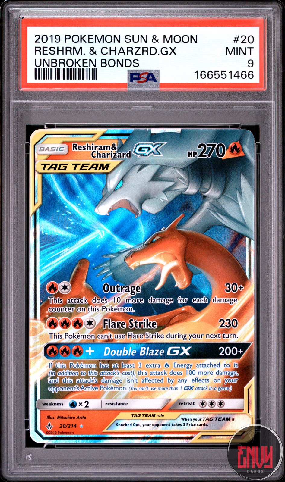Reshiram & Charizard Gx 20/214 Unbroken Bonds Pokemon PSA 9
