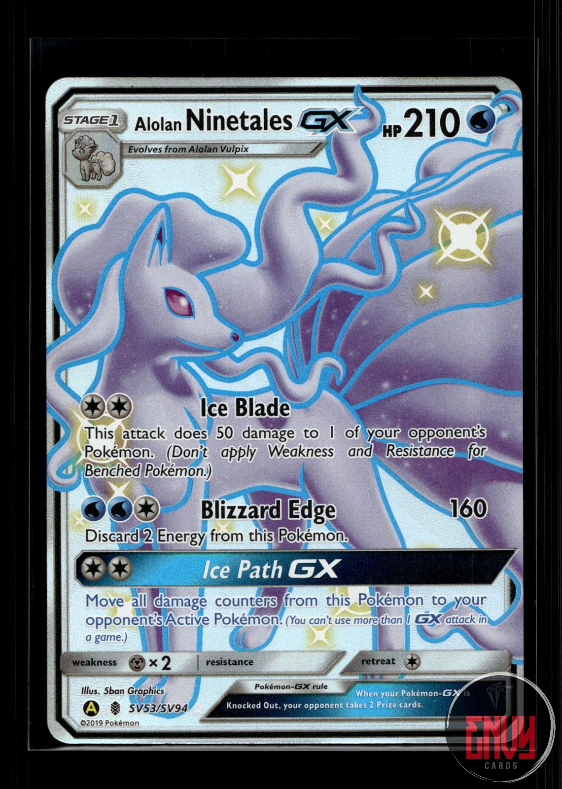 Alolan Ninetales GX NM SV53/SV94 Hidden Fates Shiny Vault Pokemon Holo