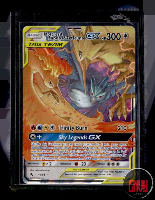 Moltres & Zapdos & Articuno GX Near Mint 44/68 GX Rare Hidden Fates Pokemon Holo