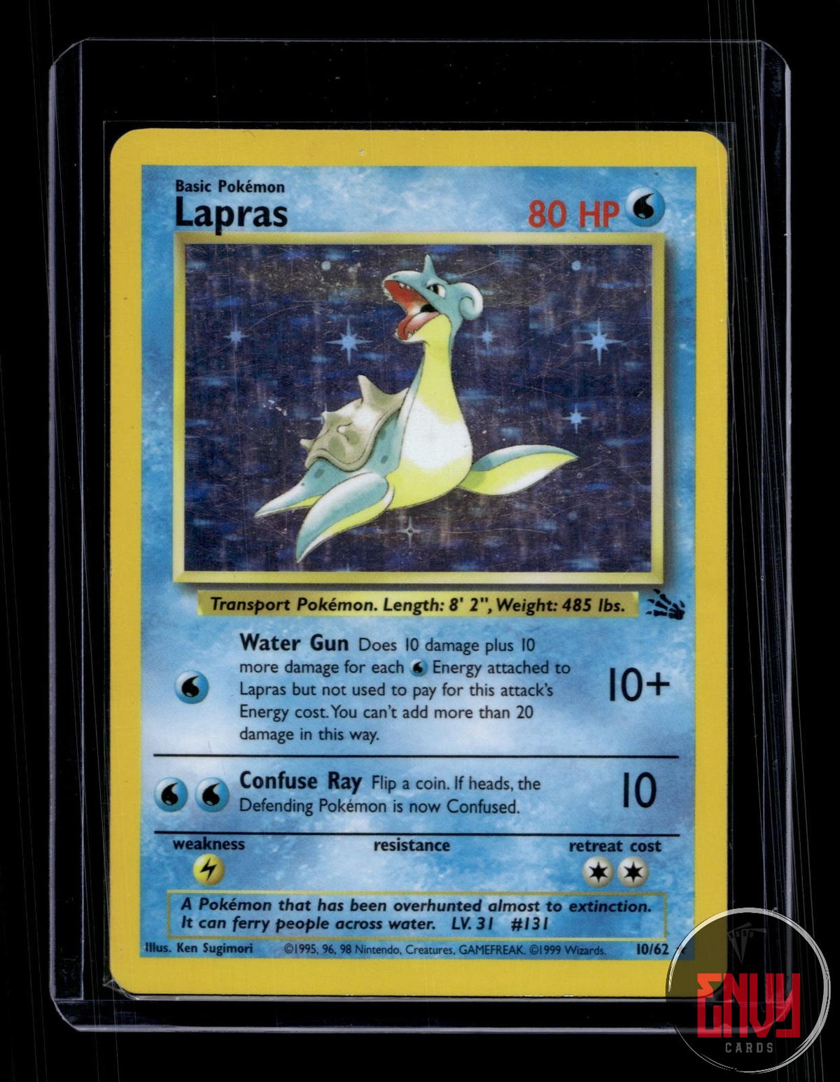 Lapras Moderately Played 10/62 Rare Fossil Pokemon Unlimited Holo