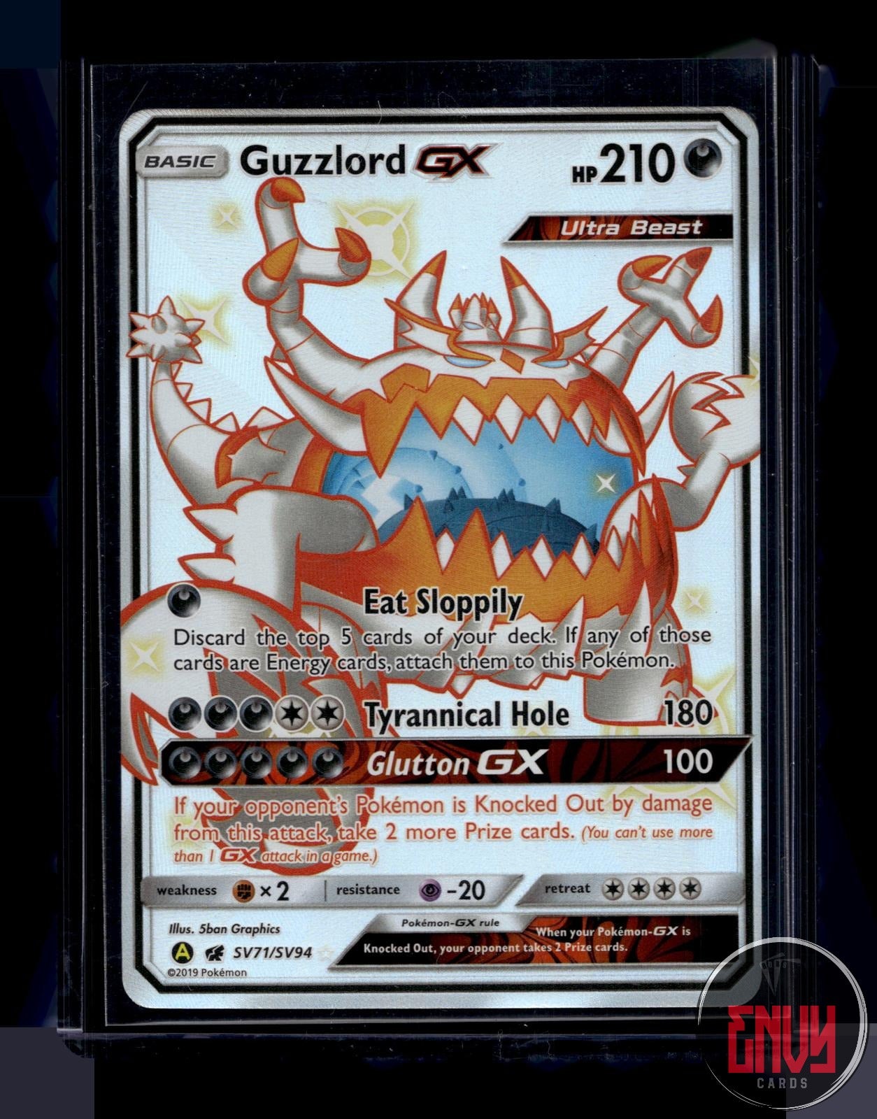 Guzzlord GX NM SV71/SV94 Shiny GX Rare Hidden Fates Shiny Vault Pokemon Holo