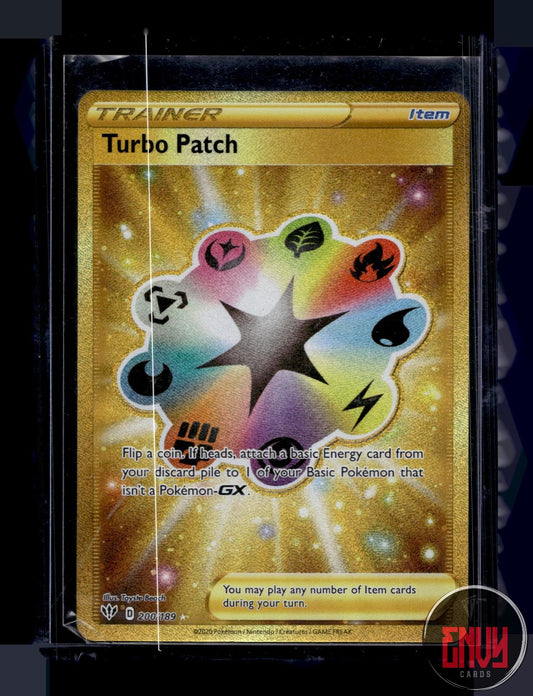 Turbo Patch Near Mint 200/189 Secret Rare Darkness Ablaze Pokemon