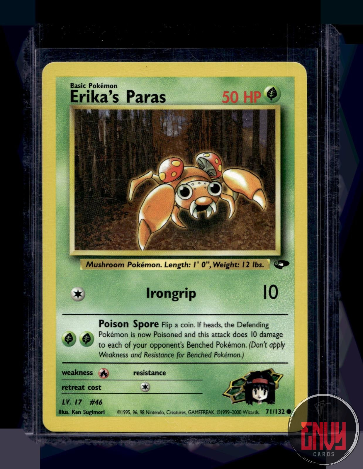 Erika's Paras Lightly Played 71/132 Common Gym Challenge Pokemon Unlimited