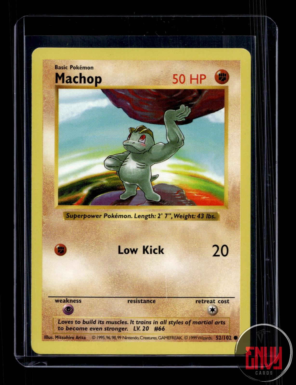 Machop Near Mint 52/102 Common Base Set Shadowless Pokemon Unlimited
