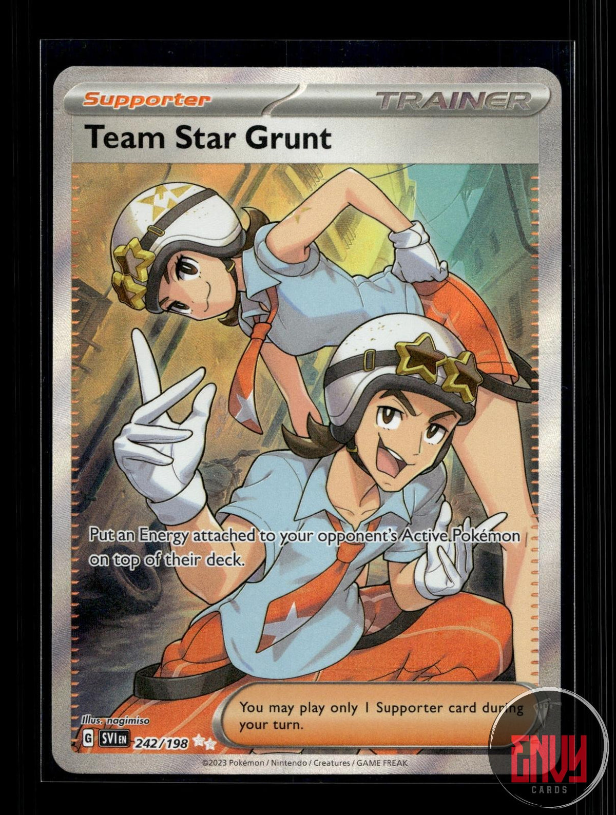 Team Star Grunt LP 242/198 UR Scarlet & Violet Pokemon Holo