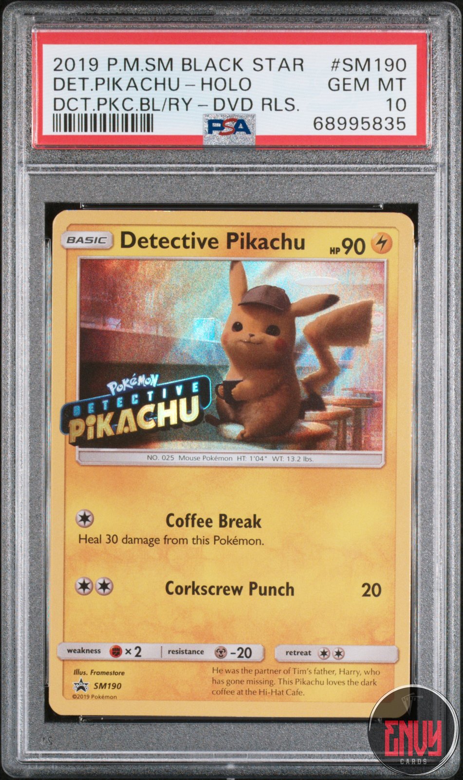 Detective Pikachu Holo Sm190/18 Blu-ray & Dvd Release Pokemon PSA 10