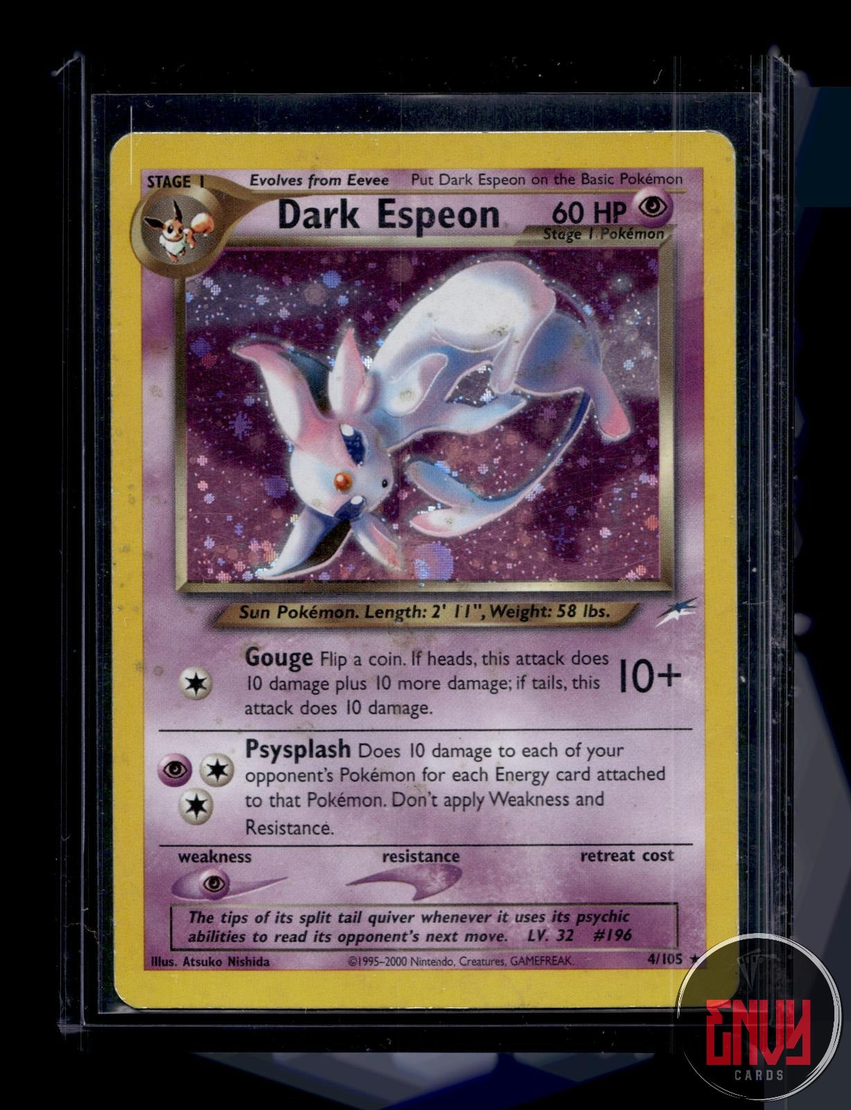 Dark Espeon Heavily Played 4/105 Rare Neo Destiny Pokemon Unlimited Holo