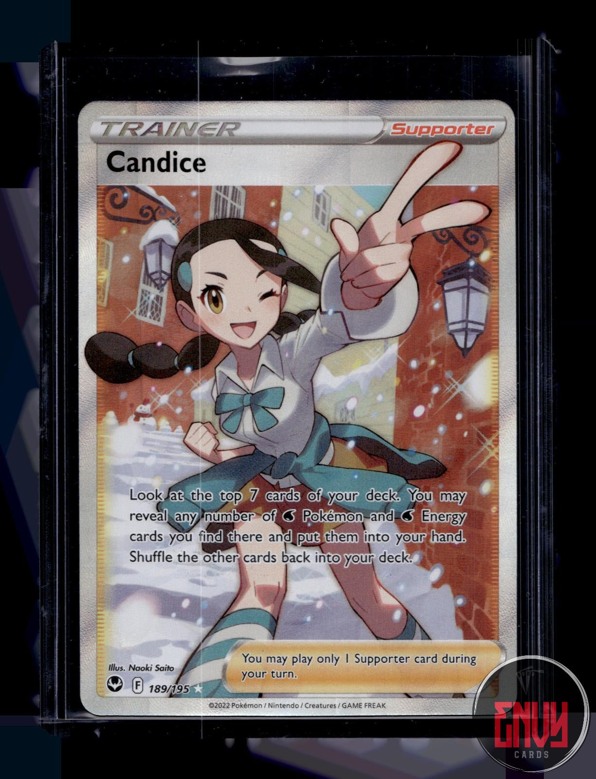 Candice Near Mint 189/195 Ultra Rare Silver Tempest Pokemon Holo