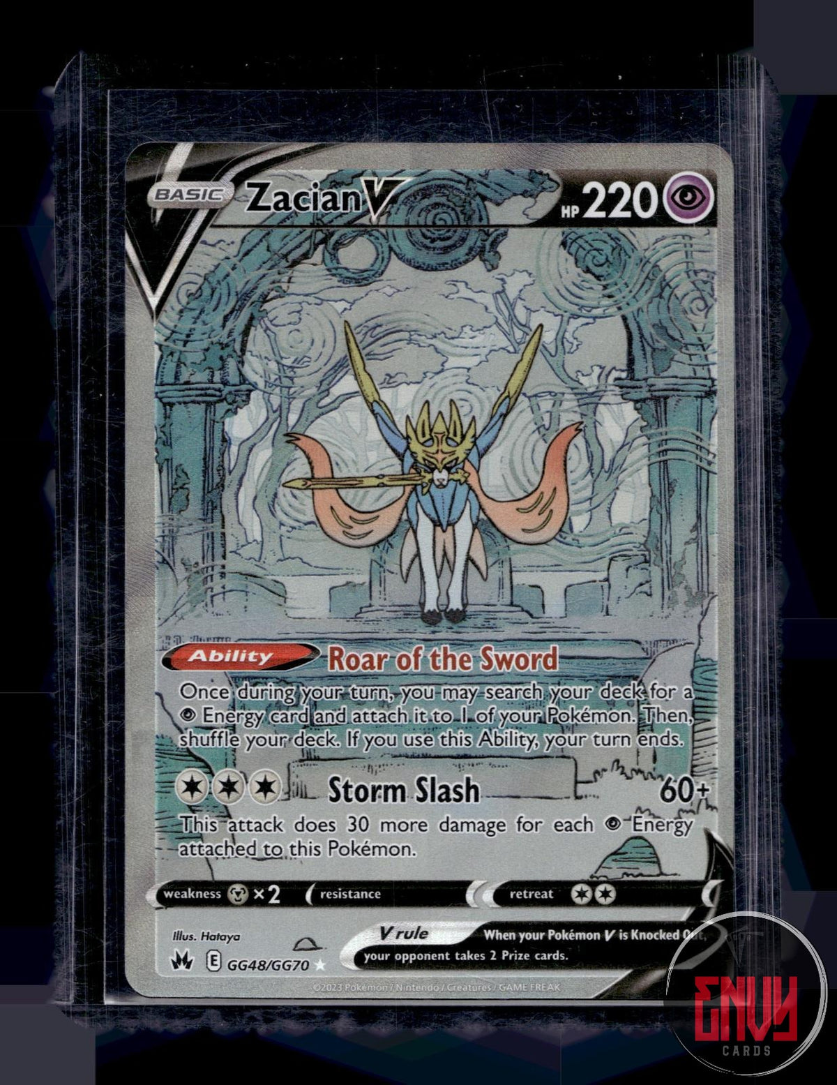 Zacian V NM GG48/GG70 V Rare Crown Zenith Galarian Gallery Pokemon Holo