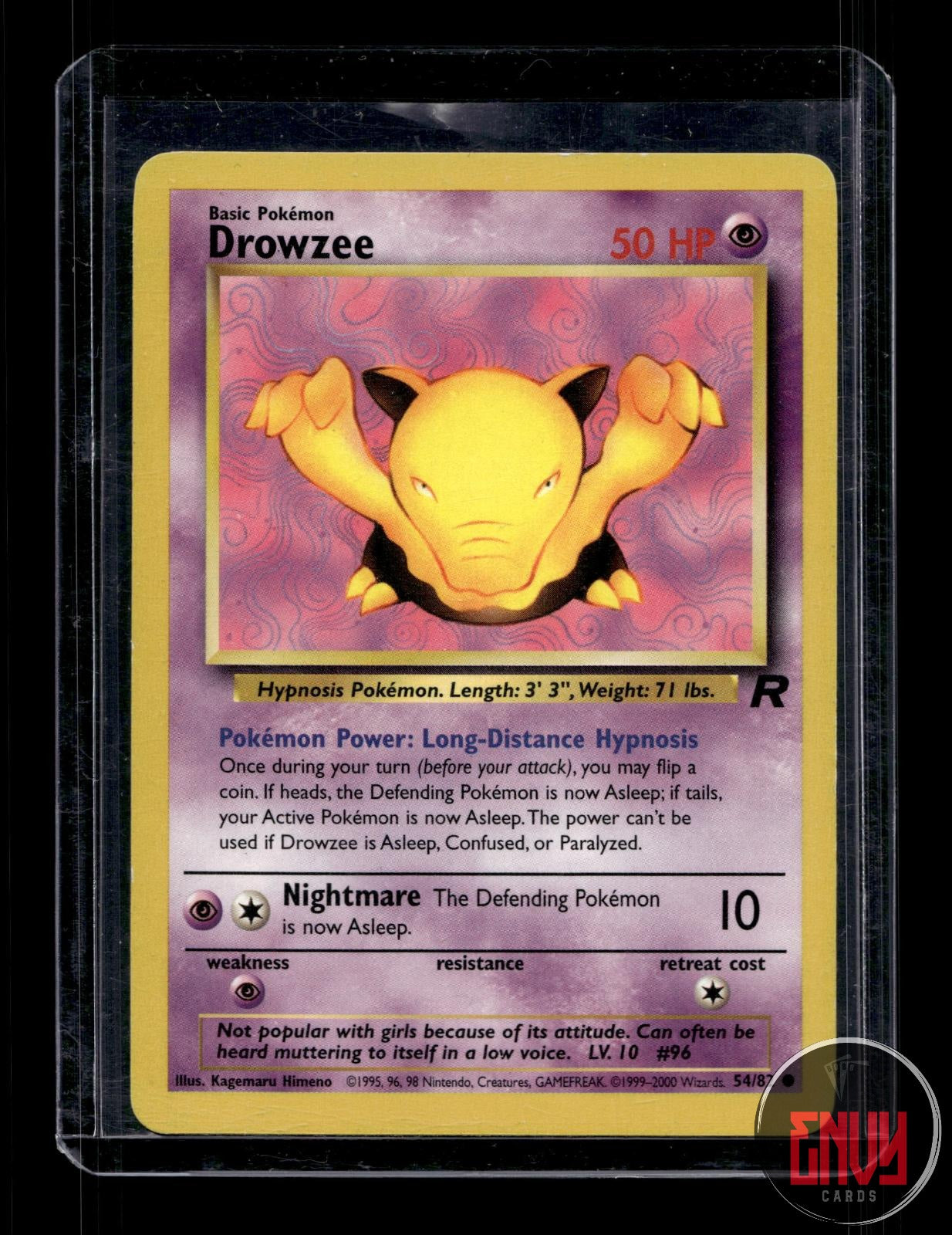 Drowzee Moderately Played 54/82 Common Team Rocket Pokemon Unlimited