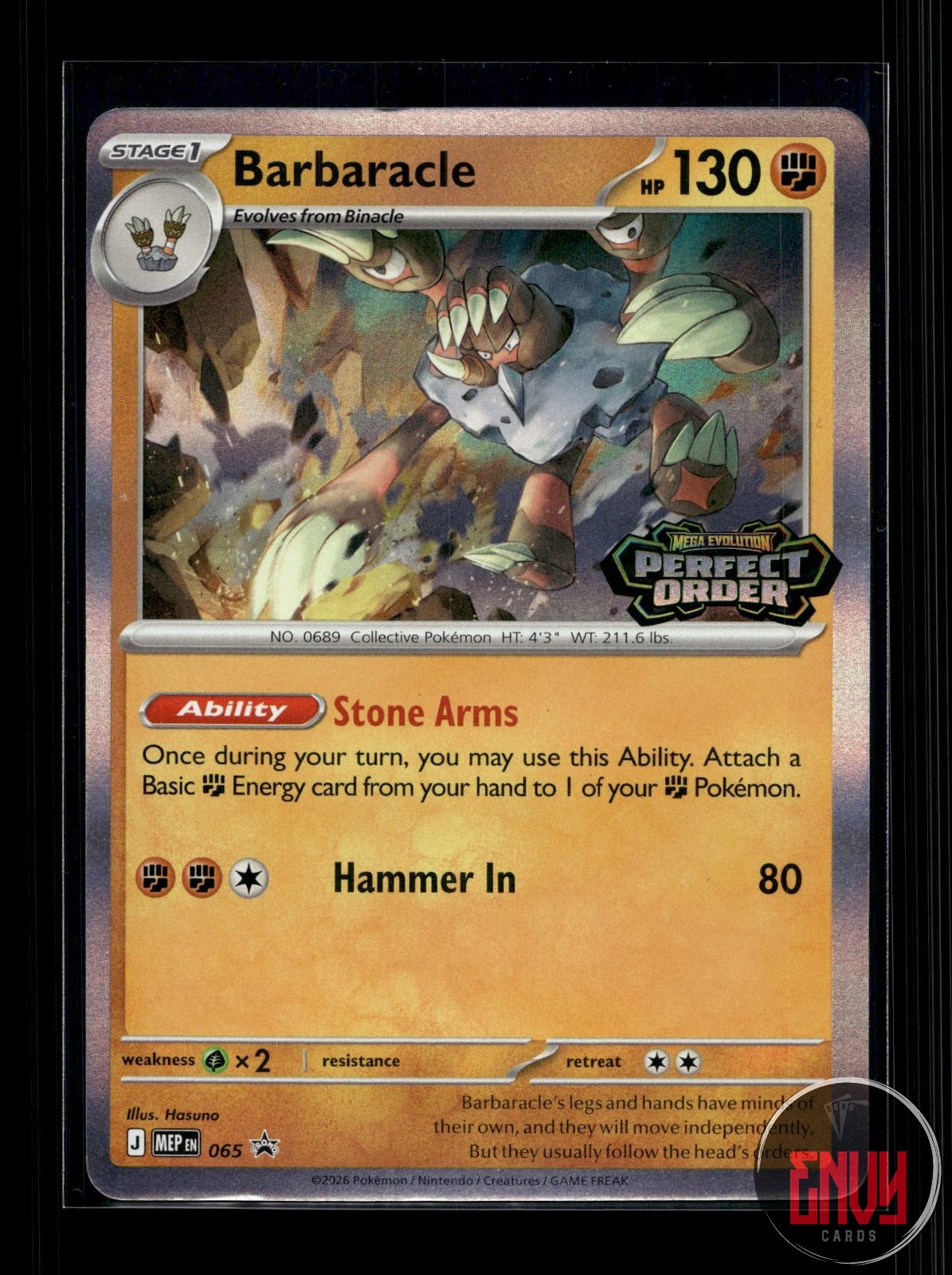 Barbaracle (Perfect Order Stamp) NM 065 P ME: Mega Evolution Promo Pokemon Holo