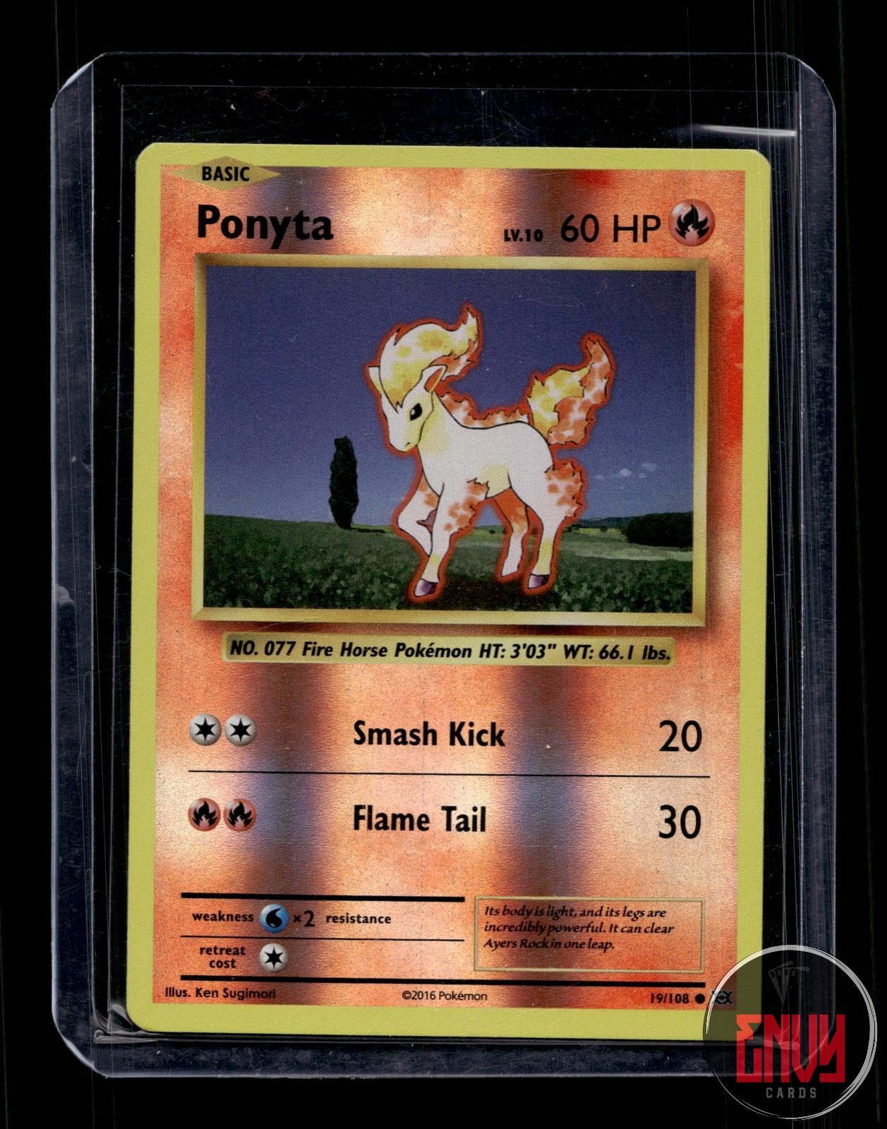 Ponyta Near Mint 19/108 Common Evolutions Pokemon Reverse Holo