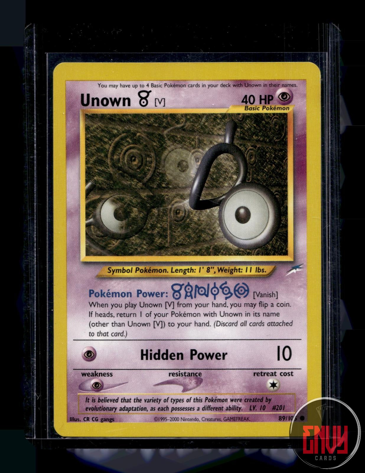 Unown [V] Lightly Played 89/105 Common Neo Destiny Pokemon Unlimited