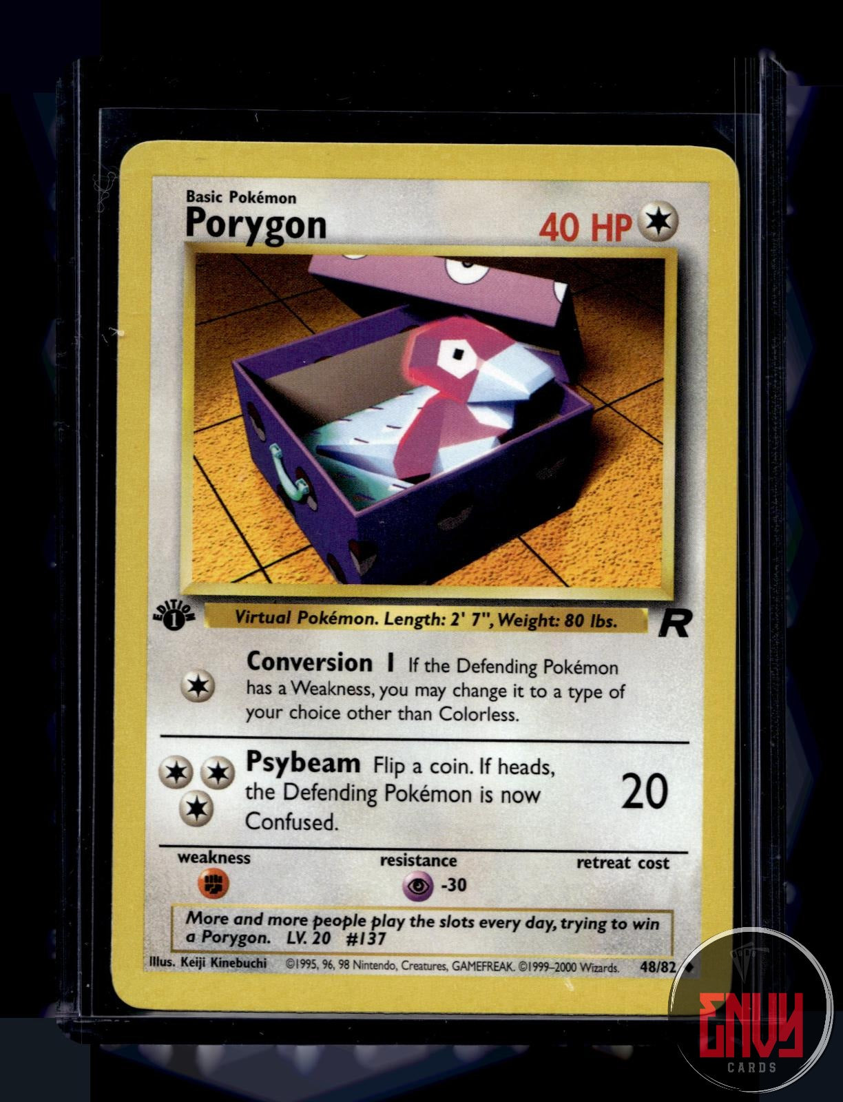 Porygon Lightly Played 48/82 Uncommon Team Rocket Pokemon 1st Edition
