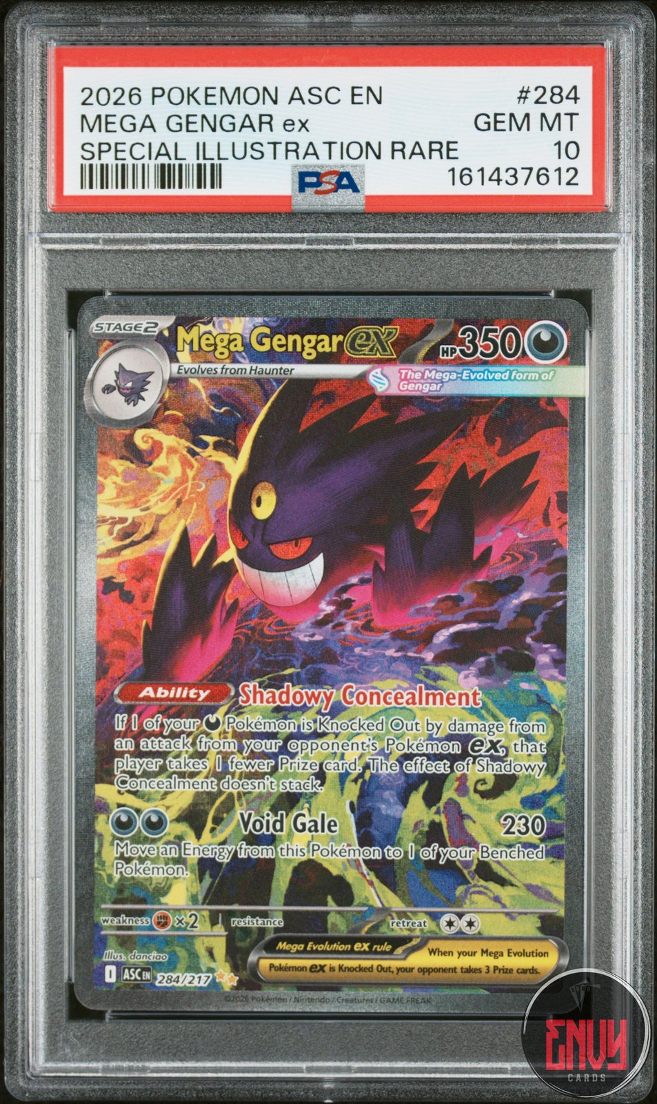 Mega Gengar EX 284 Special Illustration Rare Ascended Heroes Pokemon PSA 10
