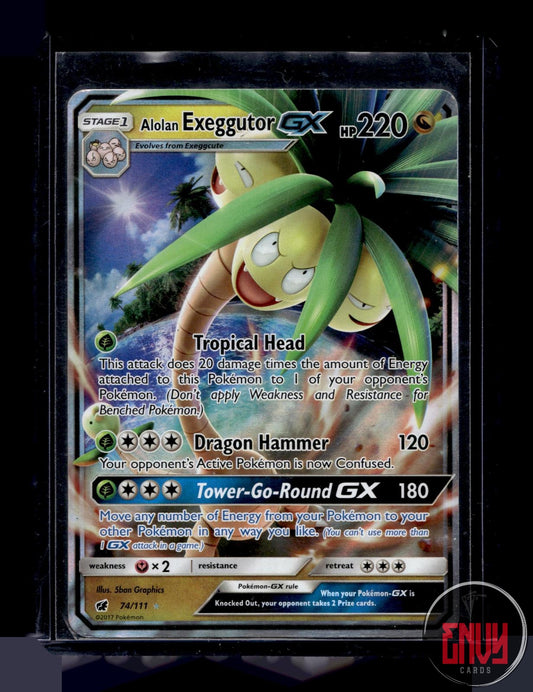 Alolan Exeggutor GX Moderately Played 74/111 GX Rare Crimson Invasion Pokemon