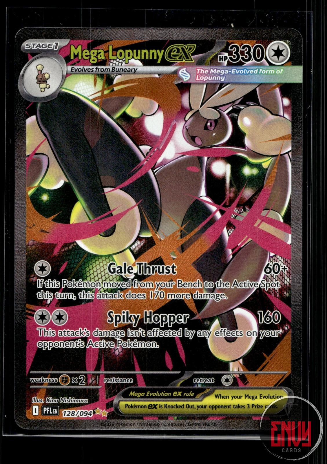 Mega Lopunny ex NM 128/094 SIR Phantasmal Flames Pokemon Holo