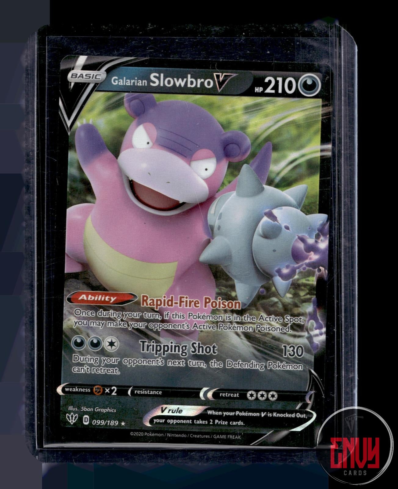Galarian Slowbro V Near Mint 099/189 V Rare Darkness Ablaze Pokemon Holo