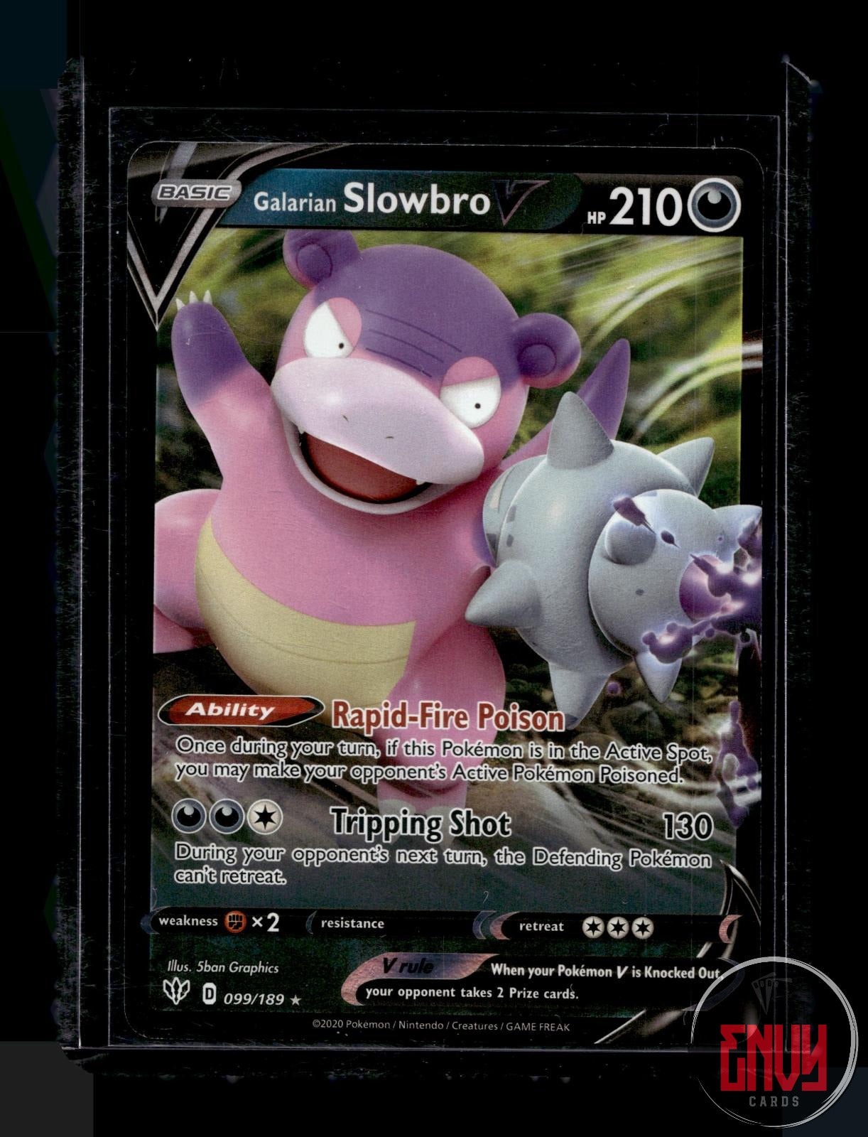 Galarian Slowbro V Near Mint 099/189 V Rare Darkness Ablaze Pokemon