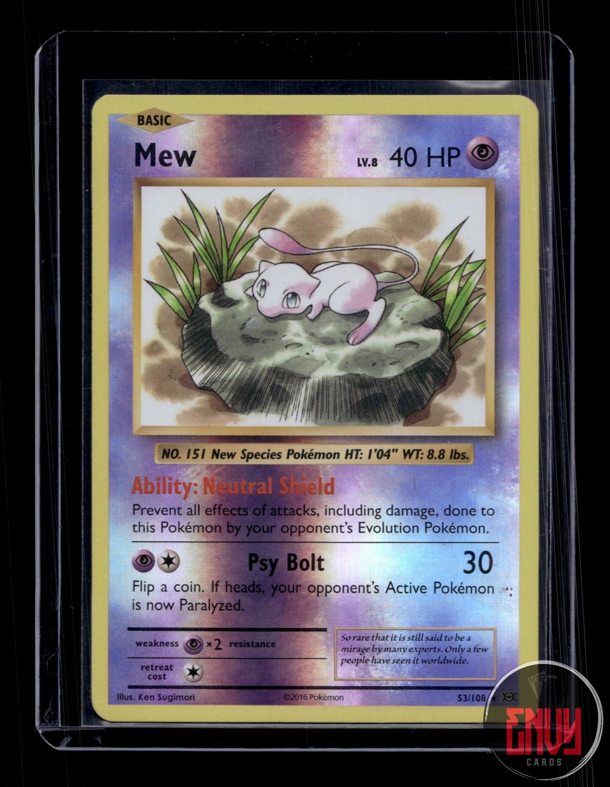 Mew Near Mint 53/108 Rare Evolutions Pokemon Reverse Holo