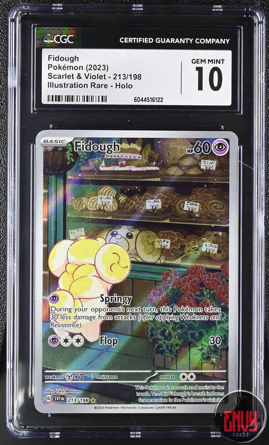 Fidough 213/198 Illustration Rare Holo Scarlet & Violet Pokemon CGC 10 Gem Mint