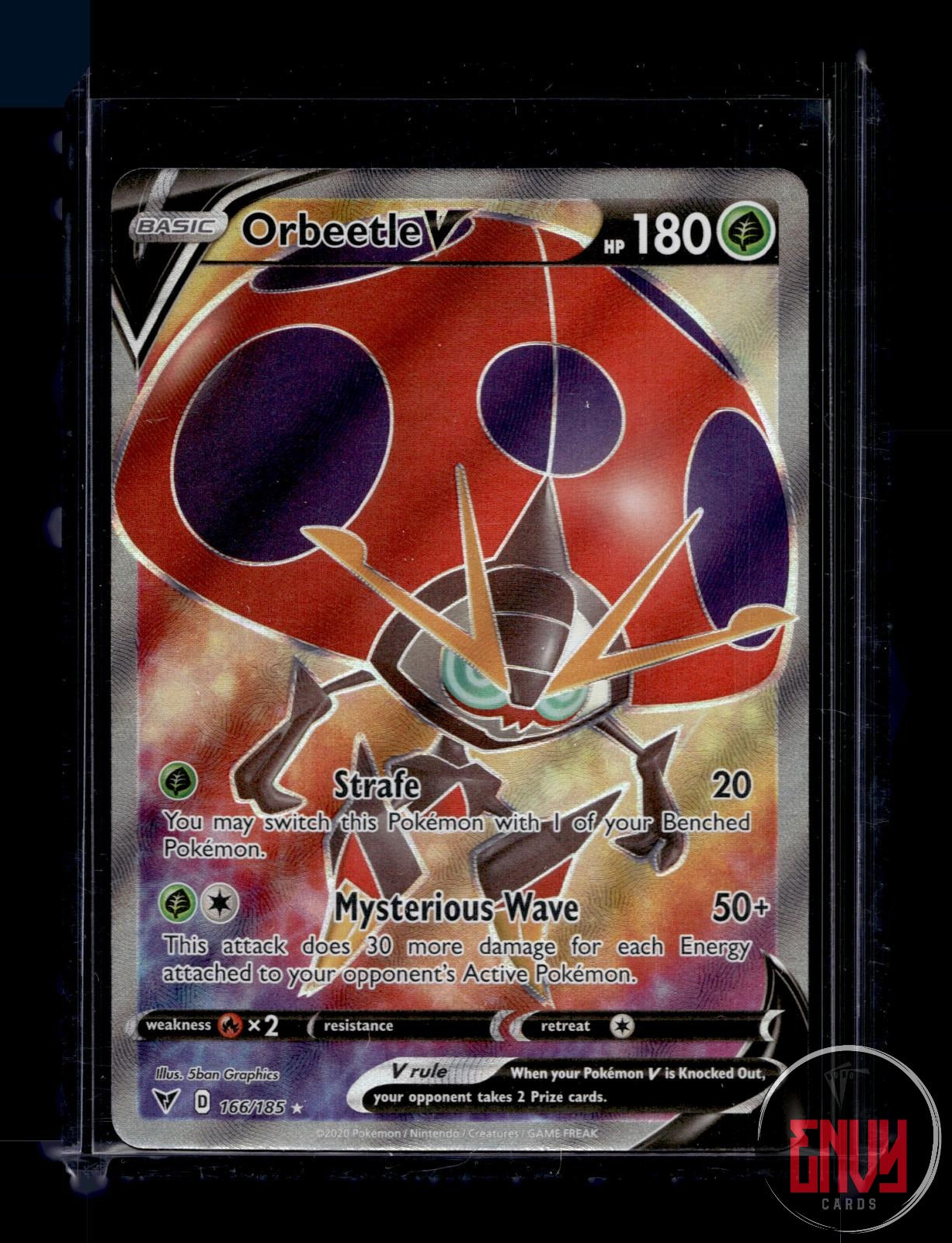 Orbeetle V Near Mint 166/185 Ultra Rare Vivid Voltage Pokemon Holo
