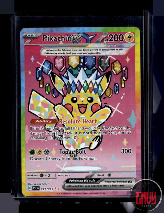 Pikachu ex NM 277/217 Special Illustration Rare Ascended Heroes Pokemon Holo