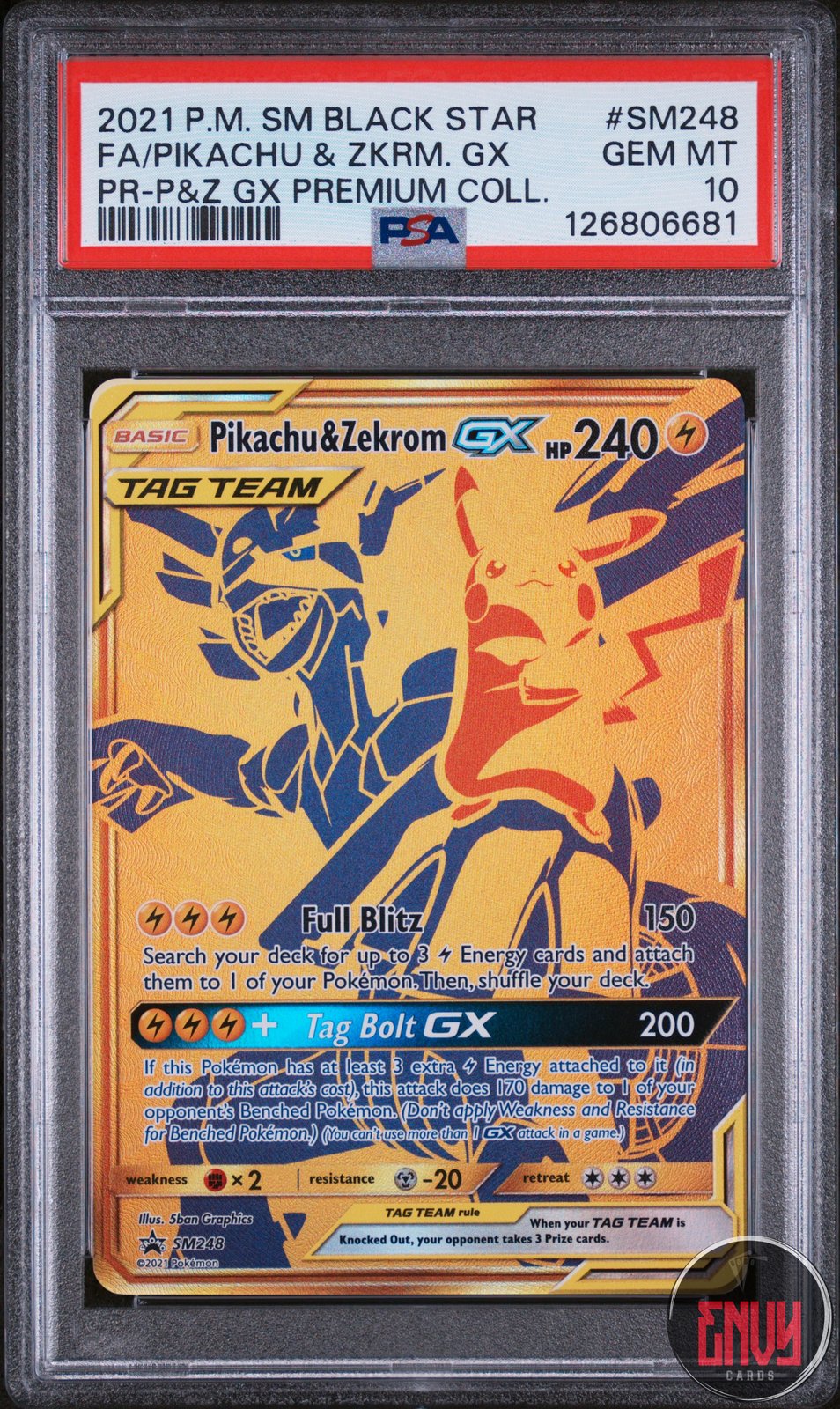Pikachu & Zekrom Gx Sm248 Premium Collection Pokemon PSA 10 Gem Mint
