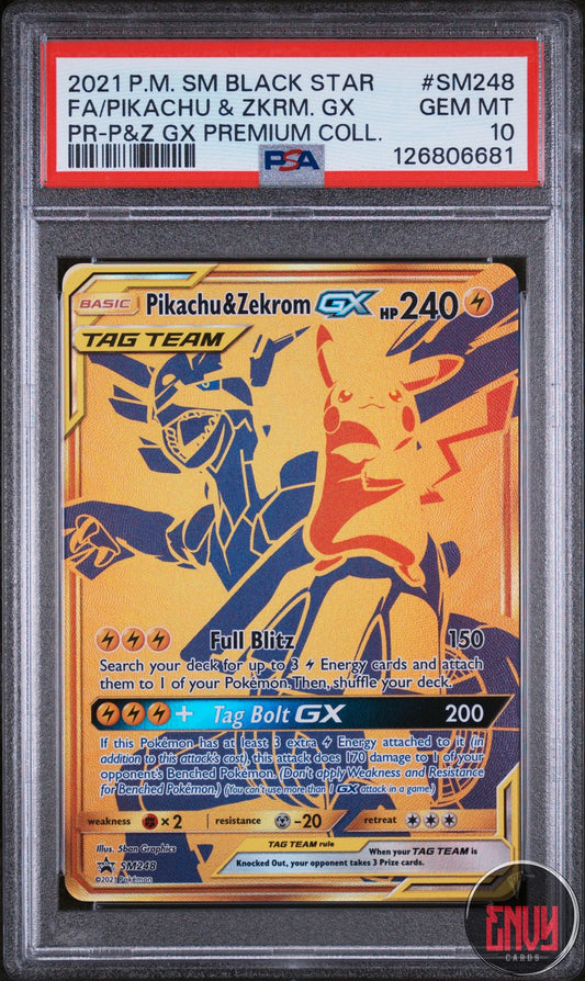 Pikachu & Zekrom Gx Sm248 Premium Collection Pokemon PSA 10 Gem Mint