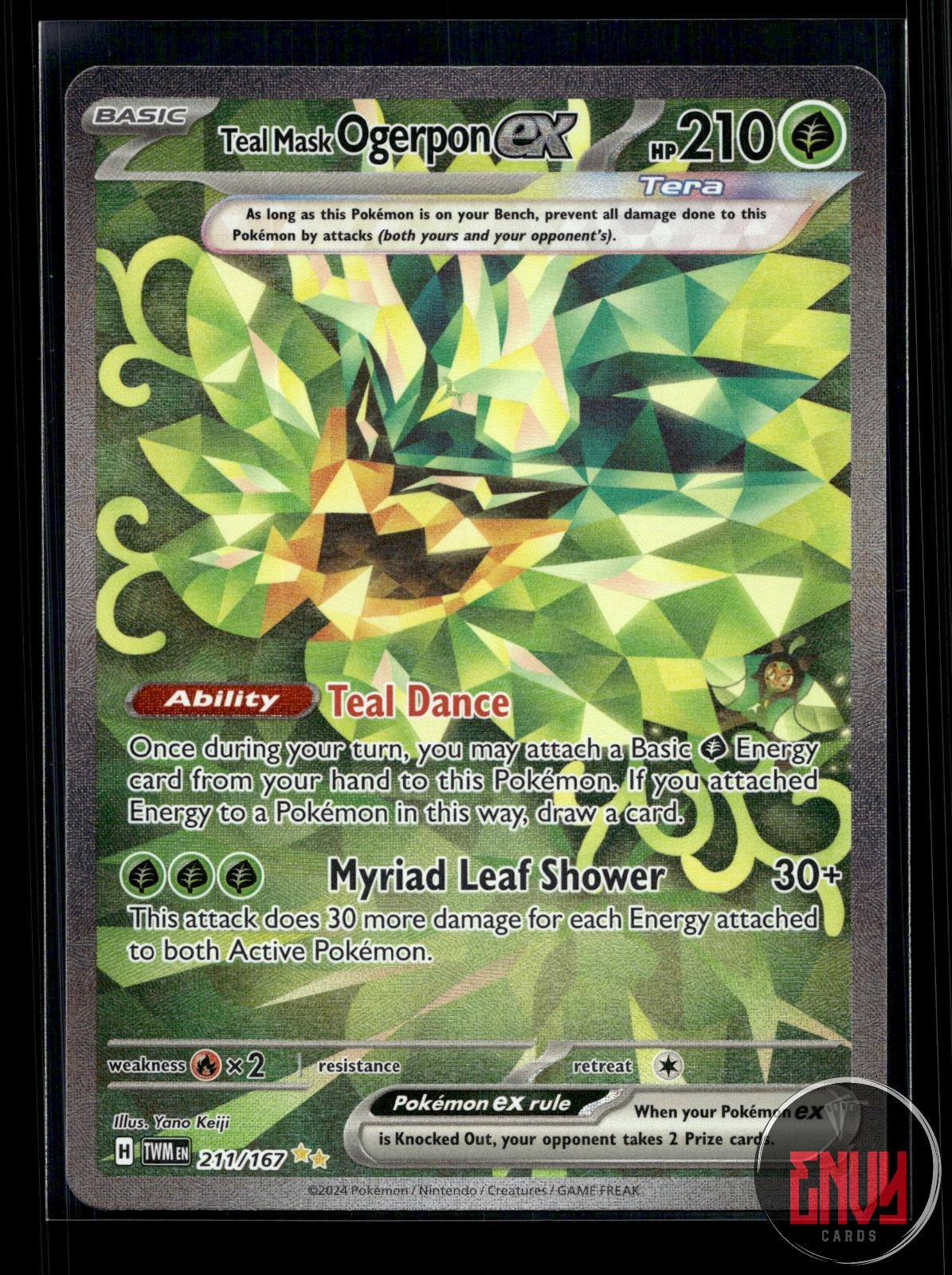 Teal Mask Ogerpon ex NM 211/167 SIR Twilight Masquerade Pokemon Holo