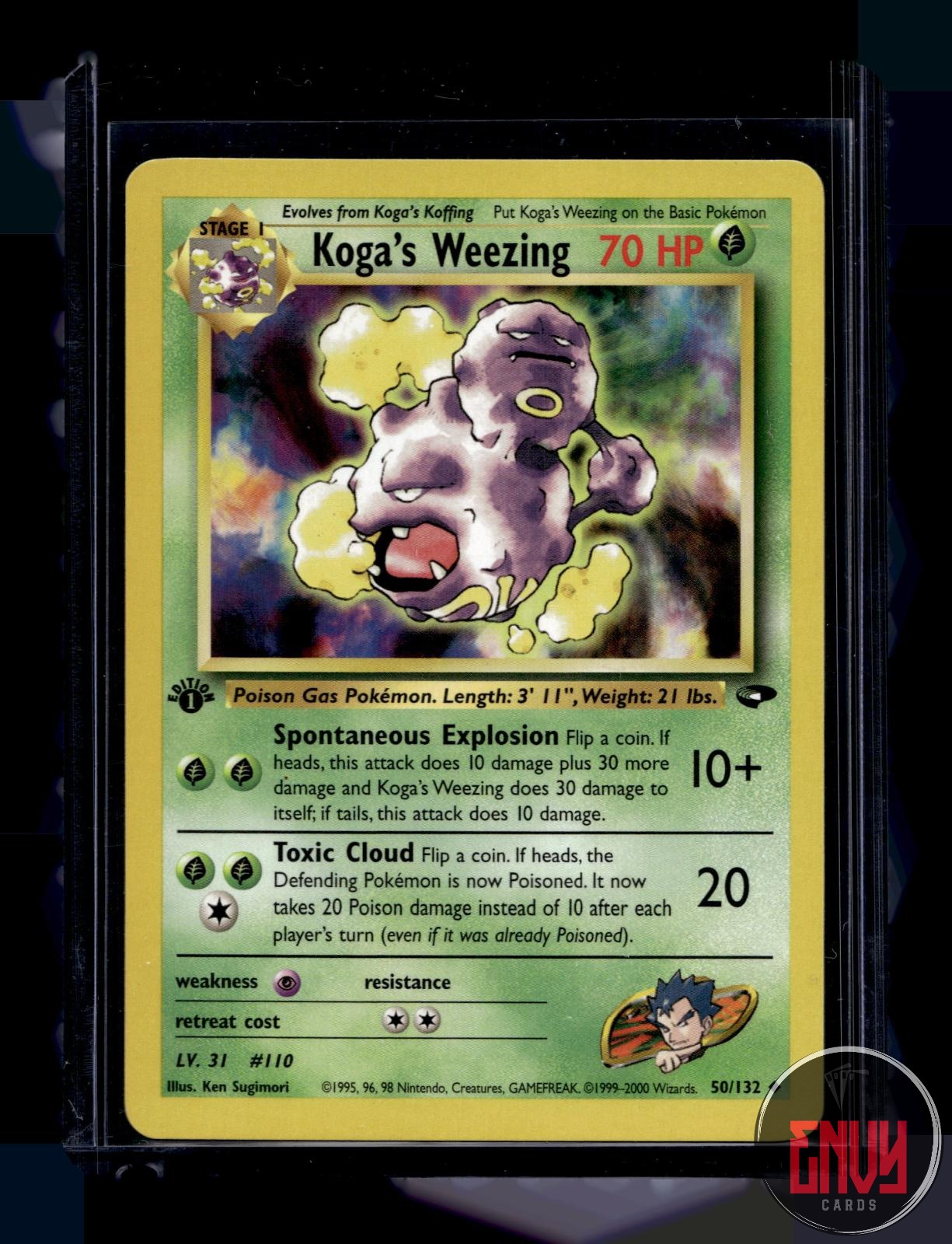 Koga's Weezing Lightly Played 50/132 Uncommon Gym Challenge Pokemon 1st Edition
