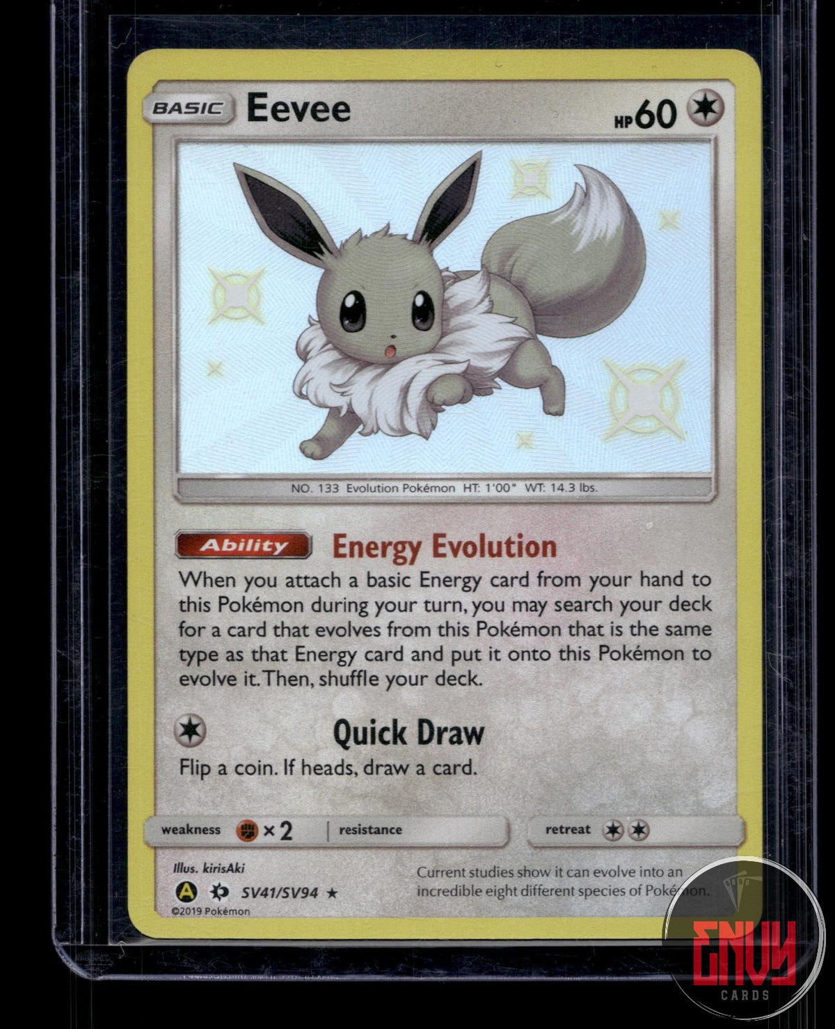 Eevee NM SV41/SV94 Shiny Rare Hidden Fates Shiny Vault Pokemon Holo