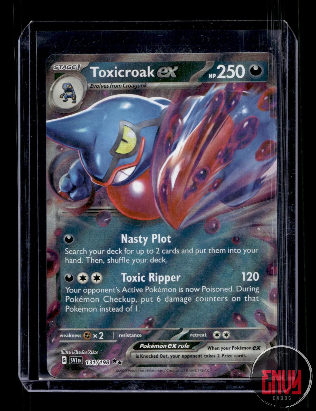 Toxicroak ex Near Mint 131/198 Double Rare Scarlet & Violet Pokemon Holo