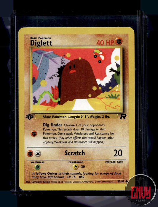 Diglett Lightly Played 52/82 Common Team Rocket Pokemon 1st Edition