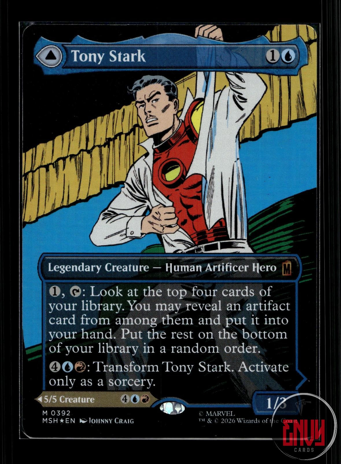 Tony Stark (Borderless) (0392) Near Mint 392 Mythic Marvel Super Heroes Foil