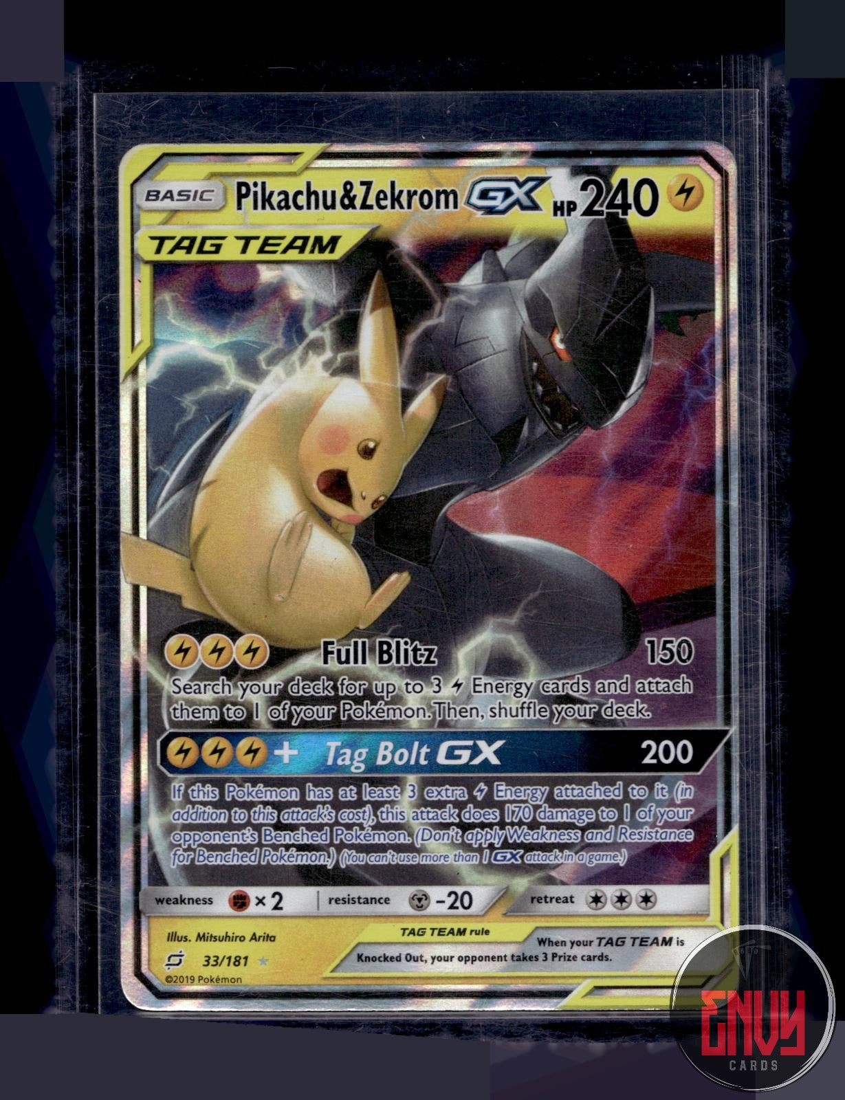 Pikachu & Zekrom GX Near Mint 33/181 GX Rare Team Up Pokemon