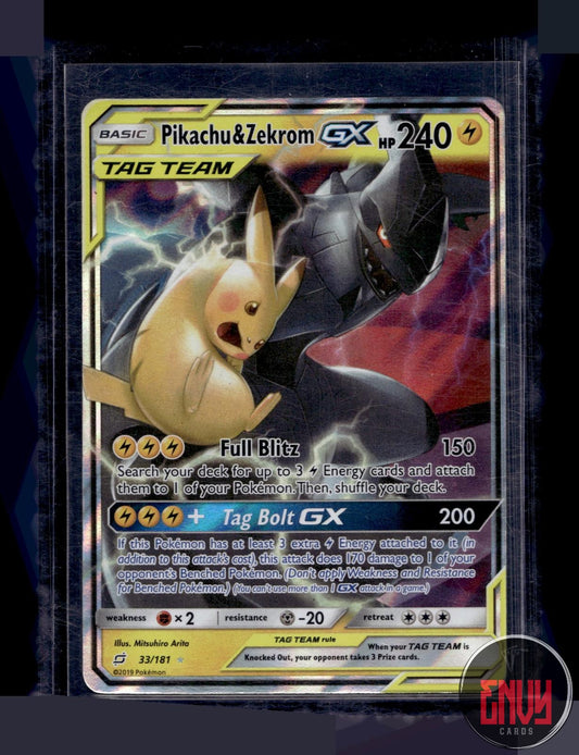 Pikachu & Zekrom GX Near Mint 33/181 GX Rare Team Up Pokemon