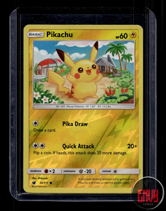Pikachu Near Mint 30/111 Common Crimson Invasion Pokemon Reverse Holo