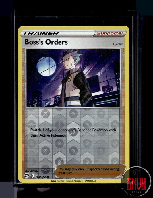 Boss's Orders Near Mint 132/172 Rare Brilliant Stars Pokemon Reverse Holo