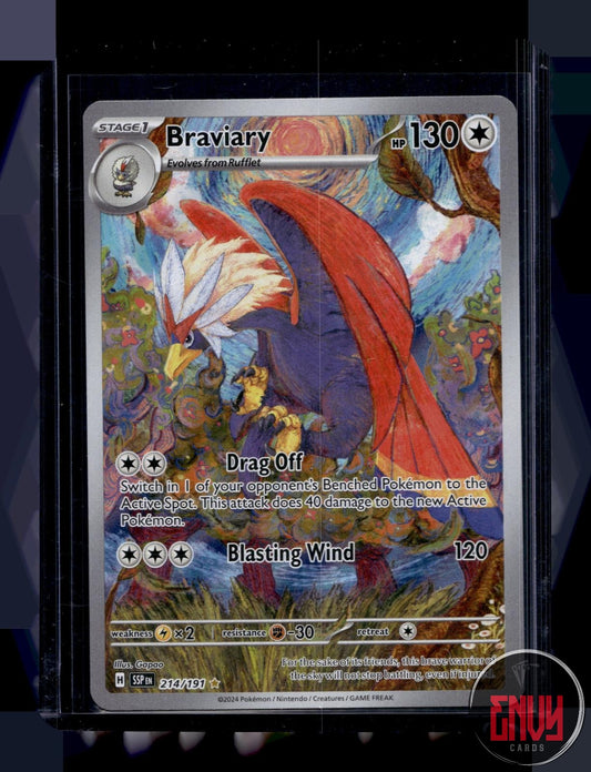 Braviary Near Mint 214/191 Illustration Rare Surging Sparks Pokemon