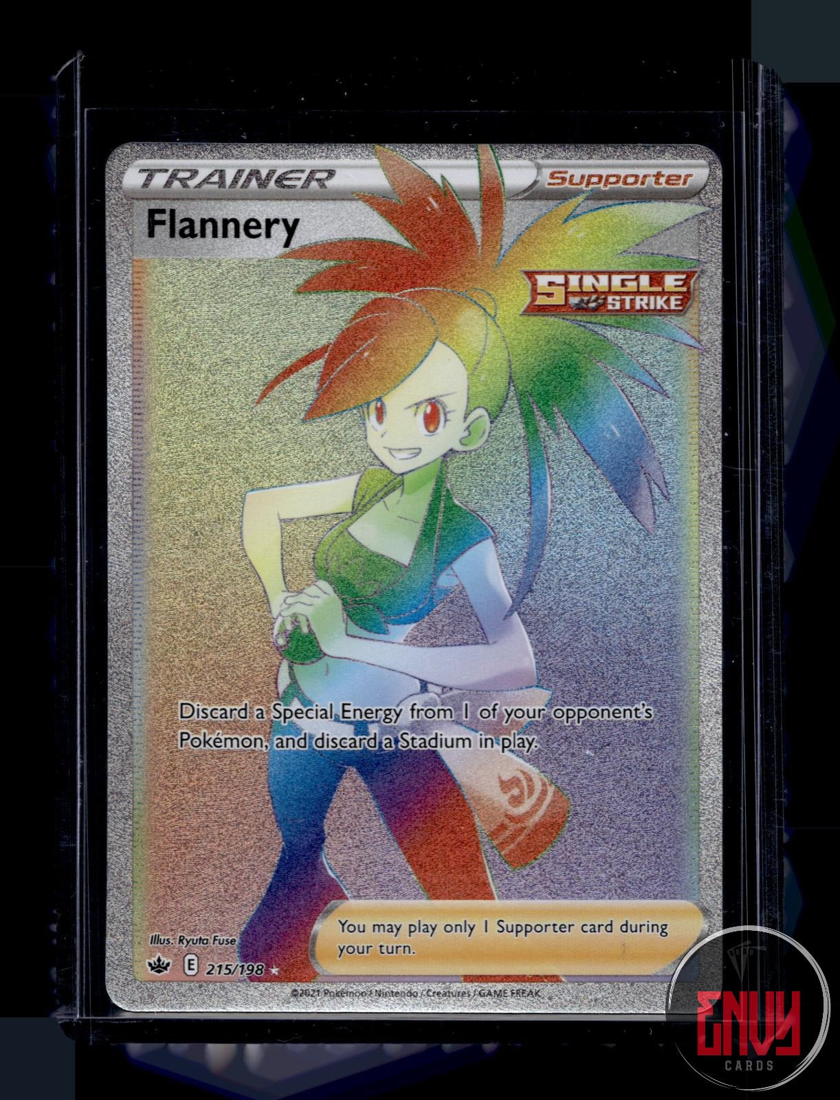 Flannery Near Mint 215/198 Rainbow Rare Chilling Reign Pokemon