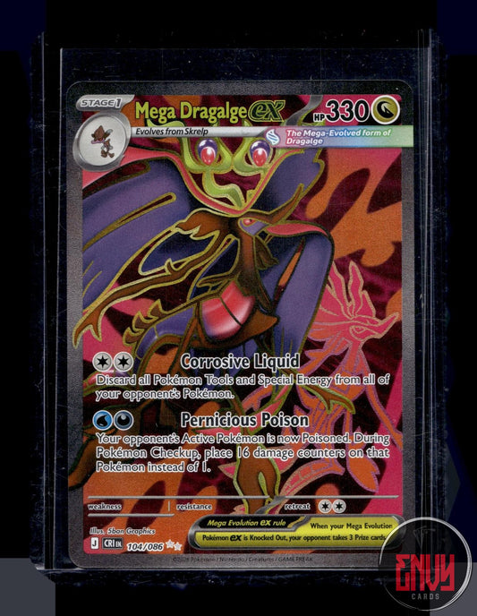 Mega Dragalge ex Near Mint 104/086 Ultra Rare ME04: Chaos Rising Pokemon
