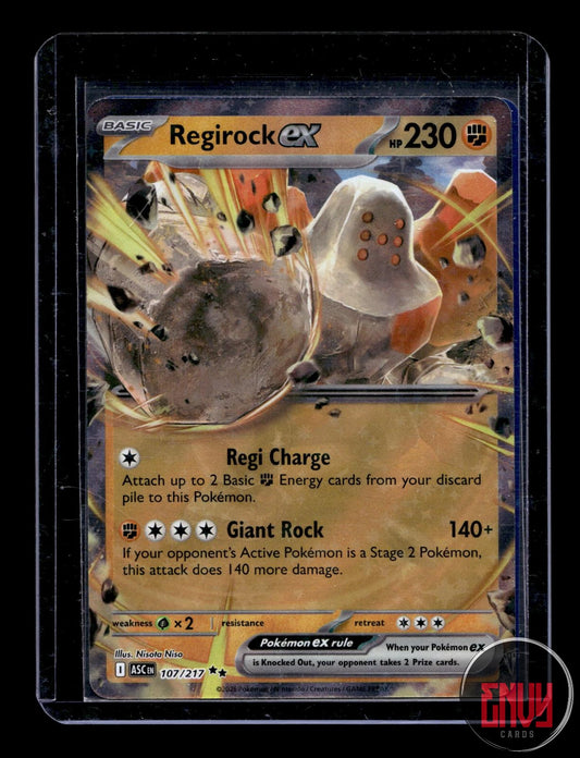 Regirock ex Near Mint 107/217 Double Rare Ascended Heroes Pokemon